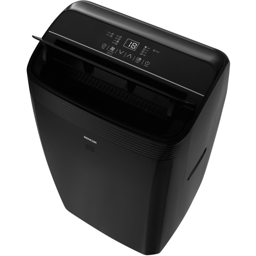 Sencor - Pametni mobilni klima uređaj sa svom dodatnom opremom 900W/230V 9000 BTU Wi-Fi crna + daljinski upravljač