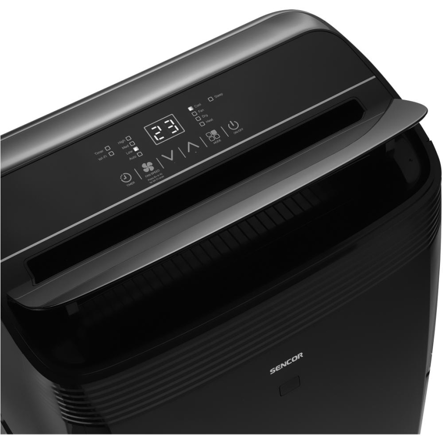 Sencor - Pametni mobilni klima uređaj sa svom dodatnom opremom 900W/230V 9000 BTU Wi-Fi crna + daljinski upravljač