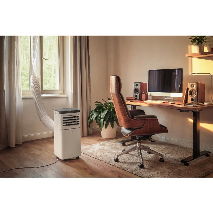 Sencor - Pametni prijenosni klima-uređaj 3u1 s kompletnom opremom, 760 W/230 V, 7000 BTU, Wi-Fi, bijeli + daljinski upravljač
