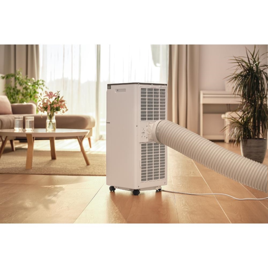 Sencor - Pametni prijenosni klima-uređaj 3u1 s kompletnom opremom, 760 W/230 V, 7000 BTU, Wi-Fi, bijeli + daljinski upravljač