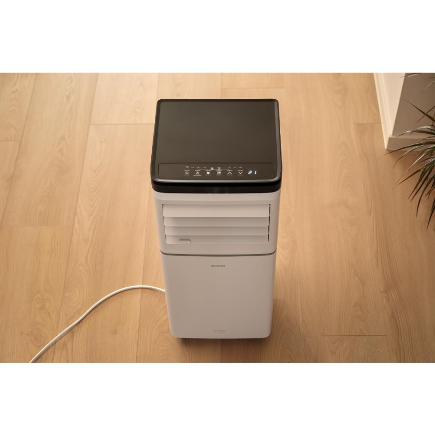 Sencor - Pametni prijenosni klima-uređaj 3u1 s kompletnom opremom, 760 W/230 V, 7000 BTU, Wi-Fi, bijeli + daljinski upravljač