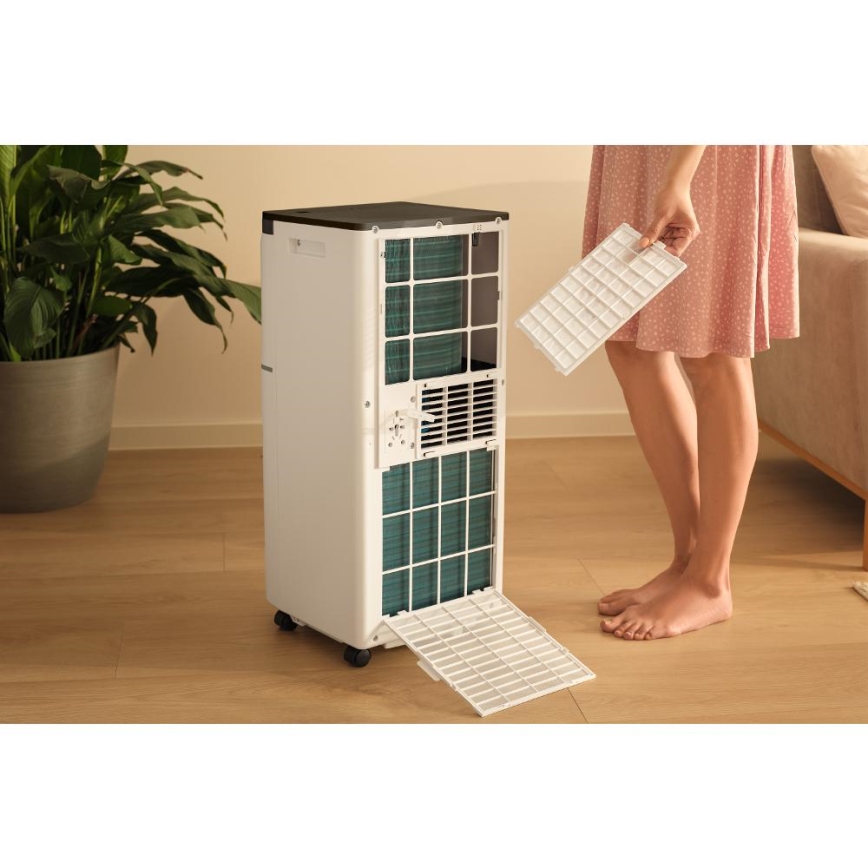 Sencor - Pametni prijenosni klima-uređaj 3u1 s kompletnom opremom, 760 W/230 V, 7000 BTU, Wi-Fi, bijeli + daljinski upravljač