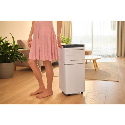 Sencor - Pametni prijenosni klima-uređaj 3u1 s kompletnom opremom, 760 W/230 V, 7000 BTU, Wi-Fi, bijeli + daljinski upravljač