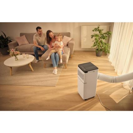 Sencor - Pametni prijenosni klima-uređaj 3u1 s kompletnom opremom, 760 W/230 V, 7000 BTU, Wi-Fi, bijeli + daljinski upravljač