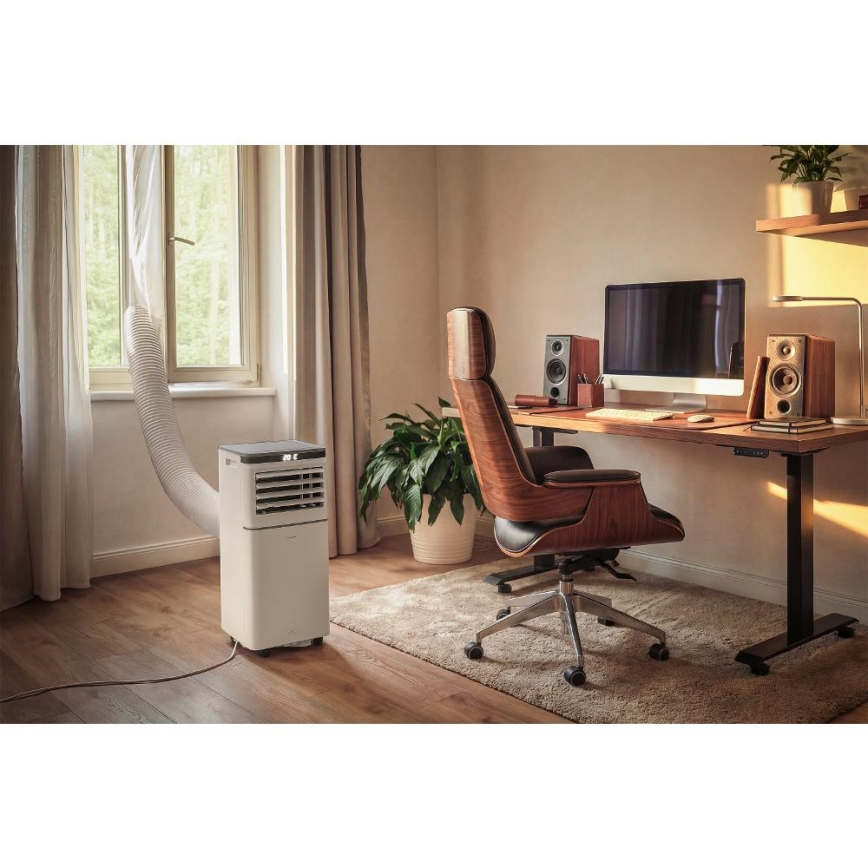 Sencor - Pametni prijenosni klima uređaj 3 u 1 s kompletnom opremom 815W/230V 8000 BTU Wi-Fi bijeli + daljinski upravljač