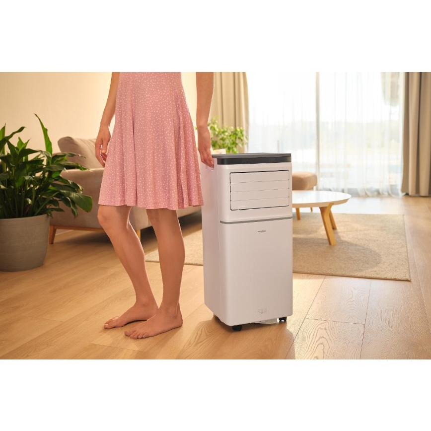 Sencor - Pametni prijenosni klima uređaj 3 u 1 s kompletnom opremom 815W/230V 8000 BTU Wi-Fi bijeli + daljinski upravljač