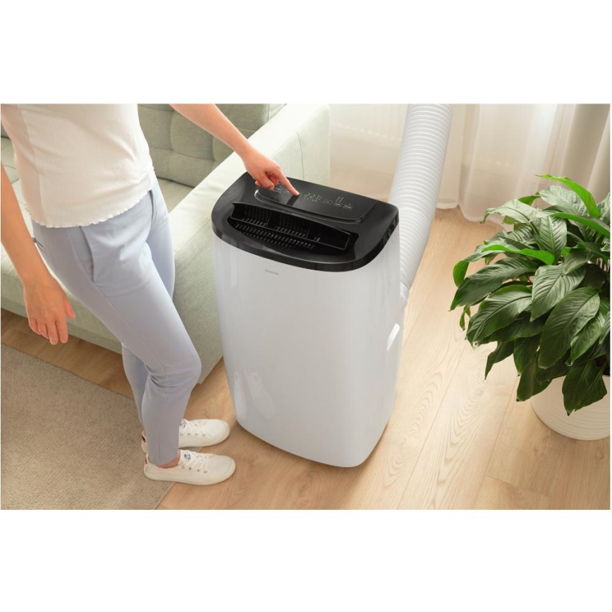 Sencor - Pametni mobilni klima uređaj 4 u 1 uključujući kompletnu opremu 1700W/230V 12000 BTU Wi‑Fi bijela + daljinski upravljač