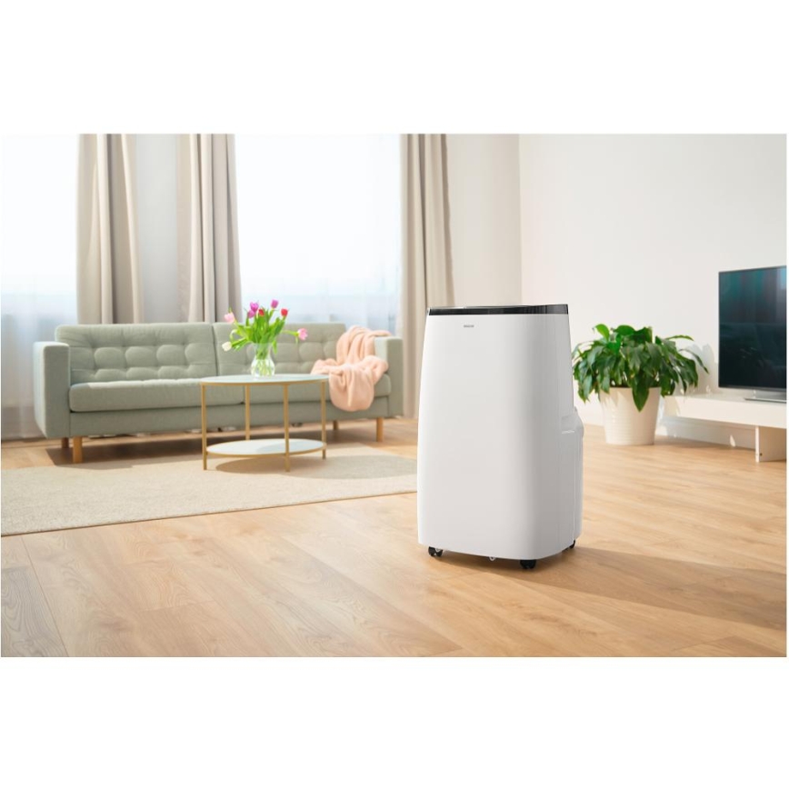 Sencor - Pametni mobilni klima uređaj 4 u 1 uključujući kompletnu opremu 1700W/230V 12000 BTU Wi‑Fi bijela + daljinski upravljač
