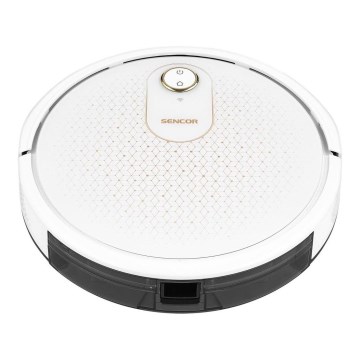 Sencor - Pametni robotski usisivač s mopom 2u1 28W/2600 mAh Wi-Fi bijela + daljinski upravljač