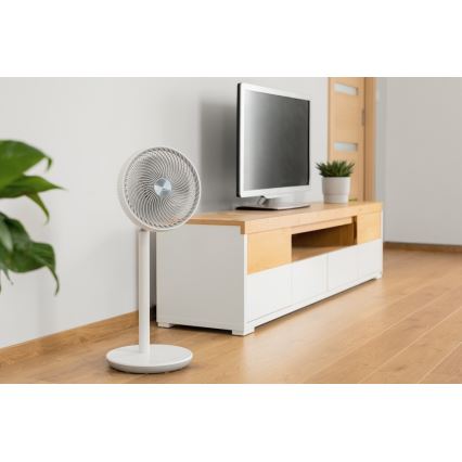 Sencor - Podni ventilator 3D UltraSilent 26W/230V bijela + daljinski upravljač