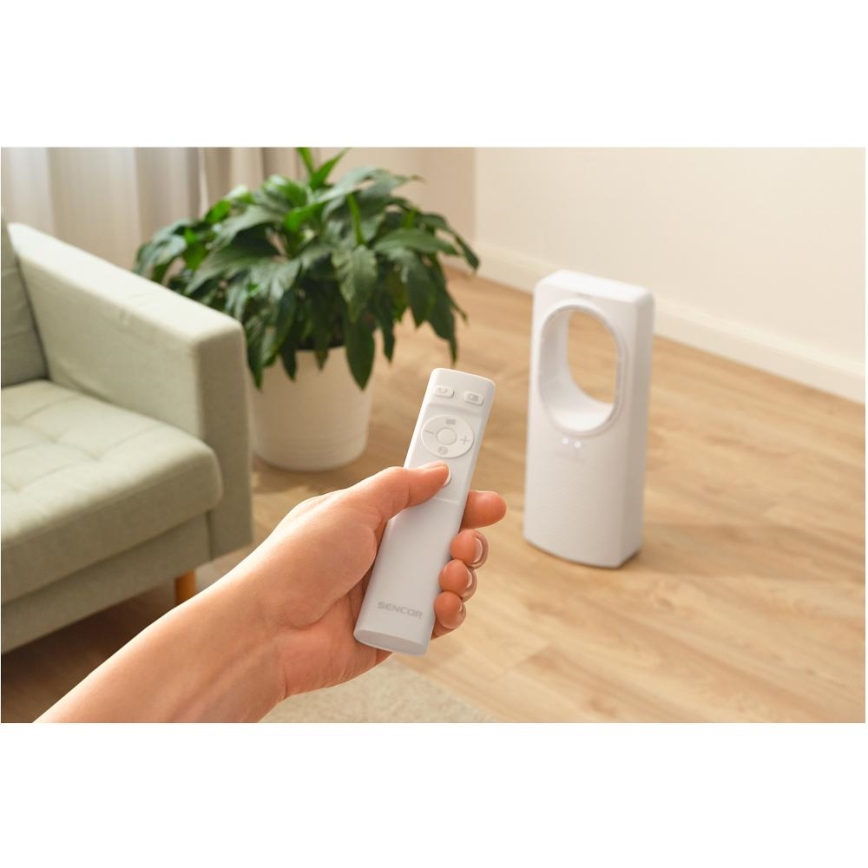 Sencor - Podni ventilator bez lopatica 50W/230V bijela + daljinski upravljač
