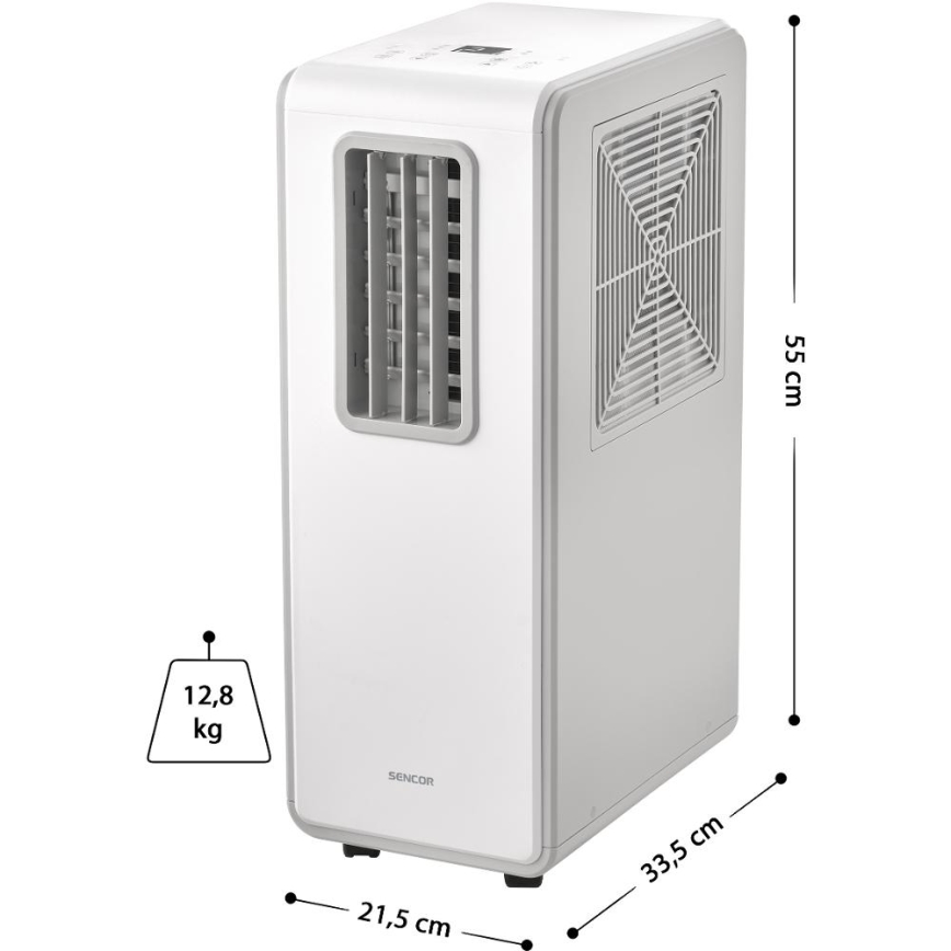 Sencor - Prijenosni klima uređaj 4 u 1 200W/230V 1800 BTU bijeli + daljinski upravljač