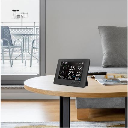 Sencor - Profesionalna meteorološka stanica s LCD zaslonom u boji i budilicom 5V/1xCR2032 + 3xAA Wi-Fi