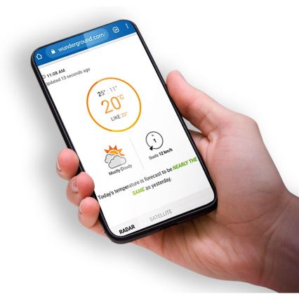 Sencor - Profesionalna meteorološka stanica s LCD zaslonom u boji i budilicom 5V/1xCR2032 + 3xAA Wi-Fi