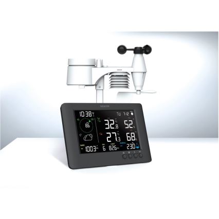 Sencor - Profesionalna meteorološka stanica s LCD zaslonom u boji i budilicom 5V/1xCR2032 + 3xAA Wi-Fi