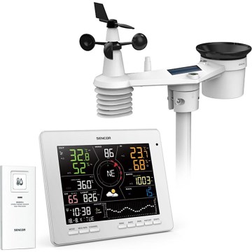 Sencor - Profesionalna meteorološka stanica s kolor LCD zaslonom 5V 1xCR2032 + 3xAA + 2xAA Wi-Fi Tuya