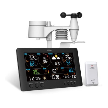 Sencor - Profesionalna meteorološka stanica s kolor LCD zaslonom 5V/1xCR2032 + 3xAA Wi-Fi