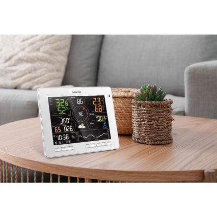Sencor - Profesionalna meteorološka stanica s LCD zaslonom u boji 5V 1xCR2032 + 3xAA + 2xAA Wi-Fi Tuya
