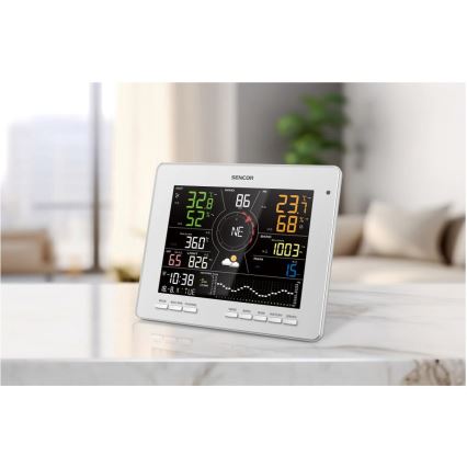 Sencor - Profesionalna meteorološka stanica s LCD zaslonom u boji 5V 1xCR2032 + 3xAA + 2xAA Wi-Fi Tuya