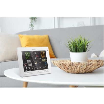 Sencor - Profesionalna meteorološka stanica s LCD zaslonom u boji 5V 1xCR2032 + 3xAA + 2xAA Wi-Fi Tuya