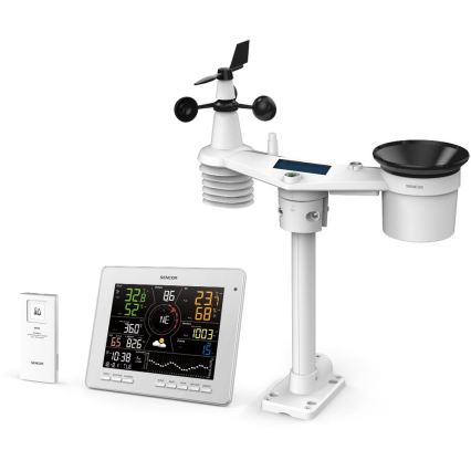Sencor - Profesionalna meteorološka stanica s LCD zaslonom u boji 5V 1xCR2032 + 3xAA + 2xAA Wi-Fi Tuya