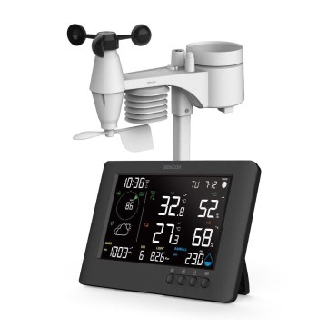 Sencor - Profesionalna meteorološka stanica s LCD zaslonom u boji i budilicom 5V/1xCR2032 + 3xAA Wi-Fi