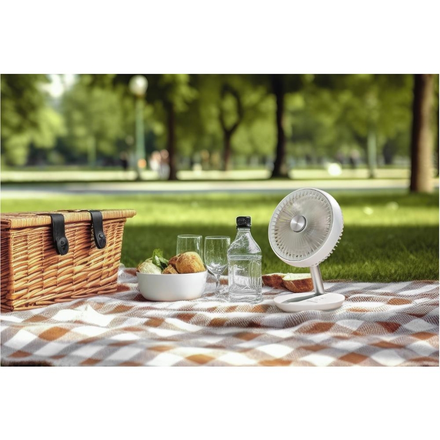 Sencor - Punjivi stolni ventilator 5W/5V 4000 mAh bijeli