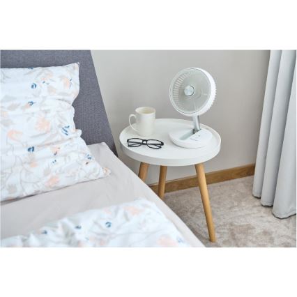 Sencor - Punjivi stolni ventilator 5W/5V 4000 mAh bijeli