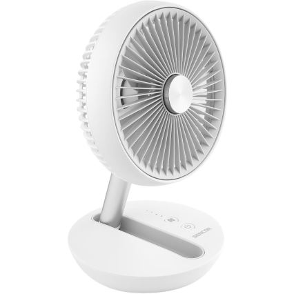Sencor - Punjivi stolni ventilator 5W/5V 4000 mAh bijeli