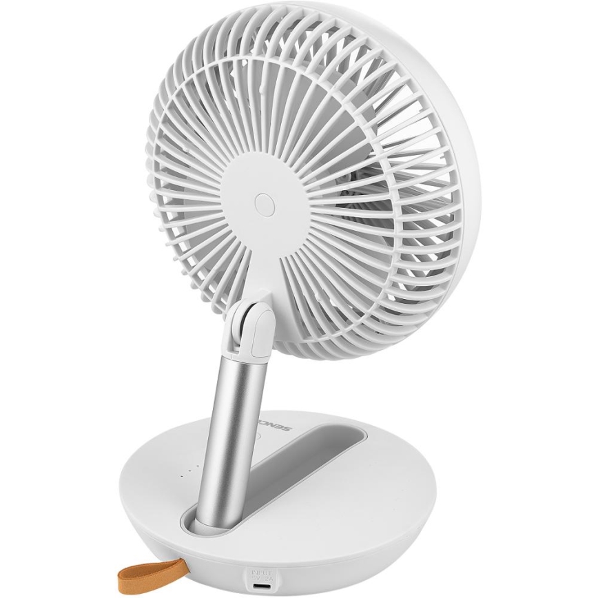 Sencor - Punjivi stolni ventilator 5W/5V 4000 mAh bijeli