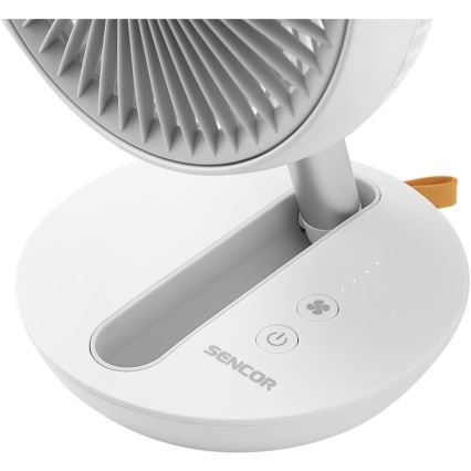 Sencor - Punjivi stolni ventilator 5W/5V 4000 mAh bijeli