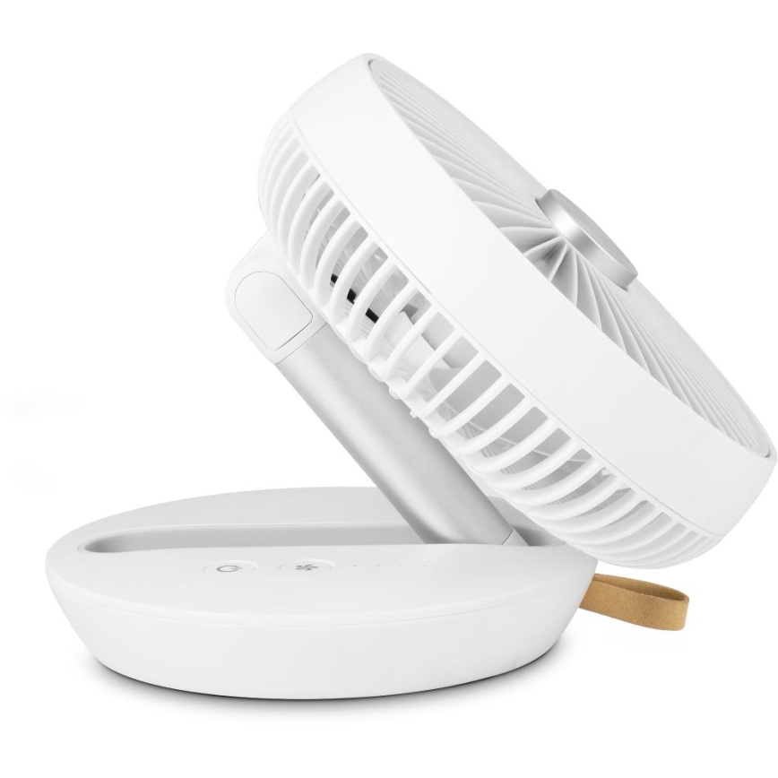 Sencor - Punjivi stolni ventilator 5W/5V 4000 mAh bijeli