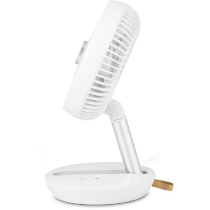 Sencor - Punjivi stolni ventilator 5W/5V 4000 mAh bijeli