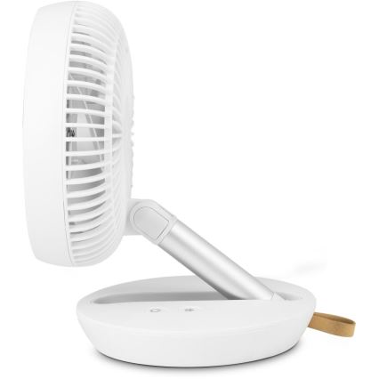 Sencor - Punjivi stolni ventilator 5W/5V 4000 mAh bijeli
