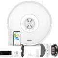 Sencor - Robotski usisavač s mopom 2 u 1 50 W/5000 mAh Wi-Fi bijela + daljinski upravljač