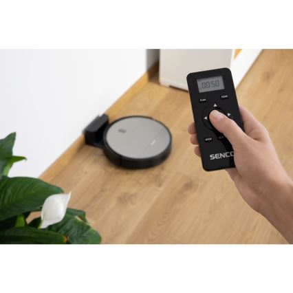 Sencor - Robotski usisivač i perač podova 2u1 25W 2600 mAh crna/srebrna + daljinsko upravljanje