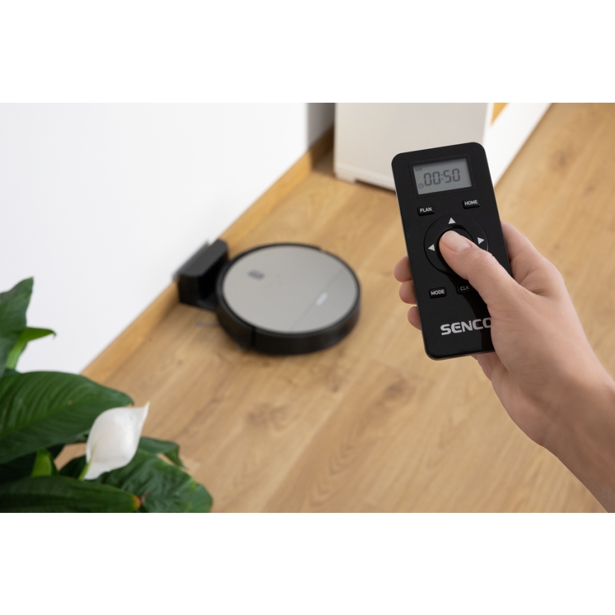 Sencor - Robotski usisivač i perač podova 2u1 25W 2600 mAh crna/srebrna + daljinsko upravljanje