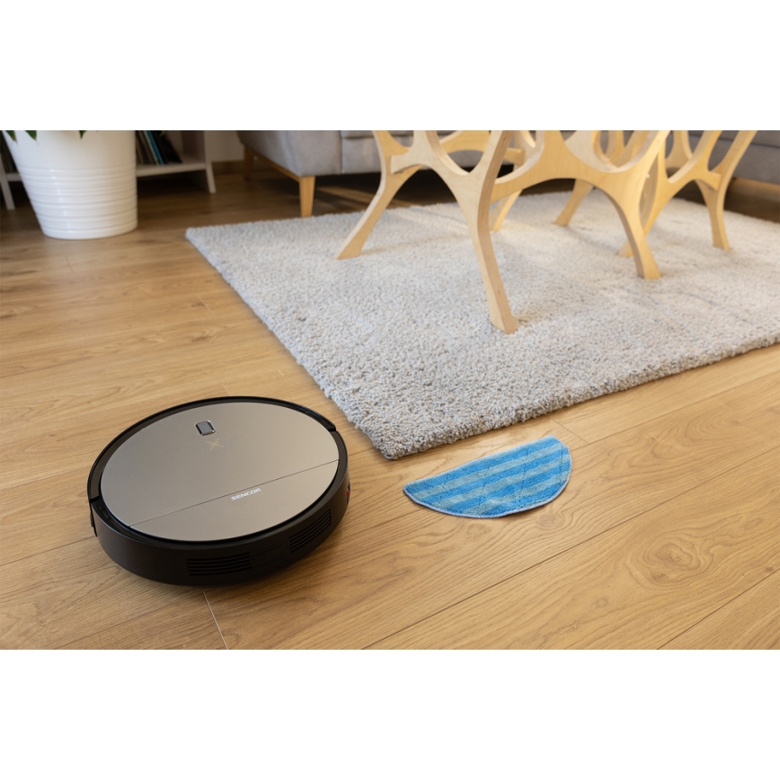 Sencor - Robotski usisivač i perač podova 2u1 25W 2600 mAh crna/srebrna + daljinsko upravljanje