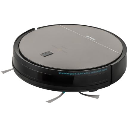 Sencor - Robotski usisivač i perač podova 2u1 25W 2600 mAh crna/srebrna + daljinsko upravljanje