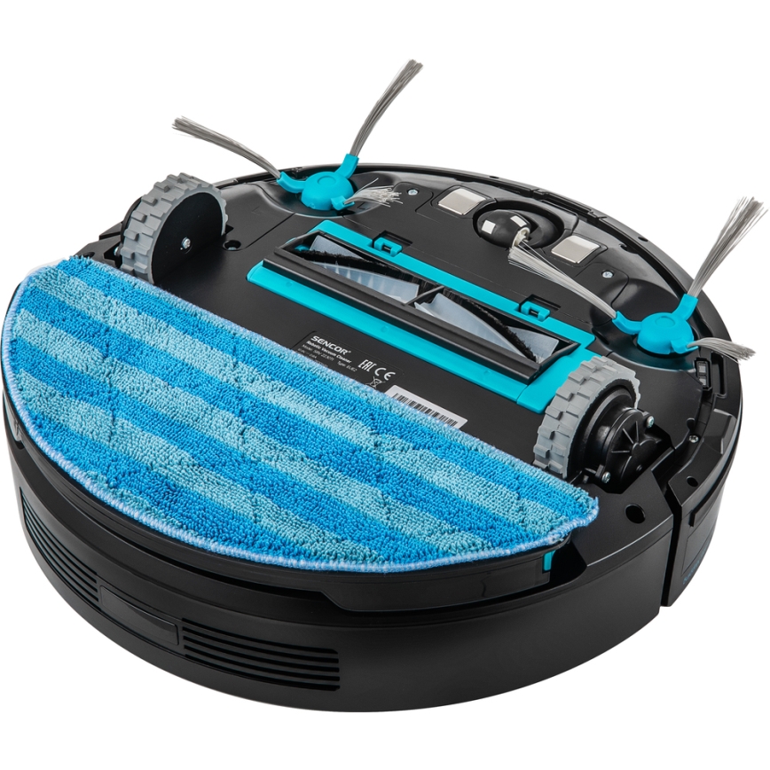 Sencor - Robotski usisivač i perač podova 2u1 25W 2600 mAh crna/srebrna + daljinsko upravljanje
