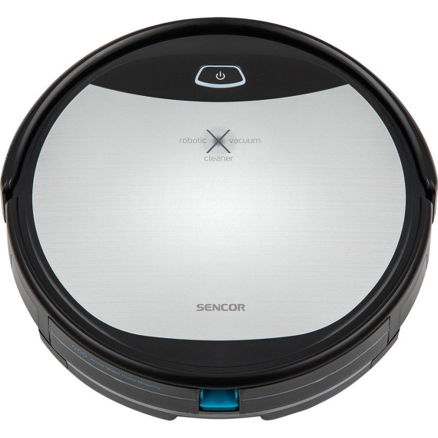 Sencor - Robotski usisivač i perač podova 2u1 25W 2600 mAh Wi-Fi crna/srebrna + daljinsko upravljanje