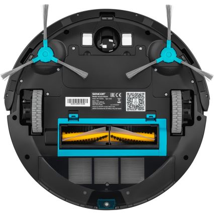 Sencor - Robotski usisivač i perač podova 2u1 25W 2600 mAh Wi-Fi crna/srebrna + daljinsko upravljanje