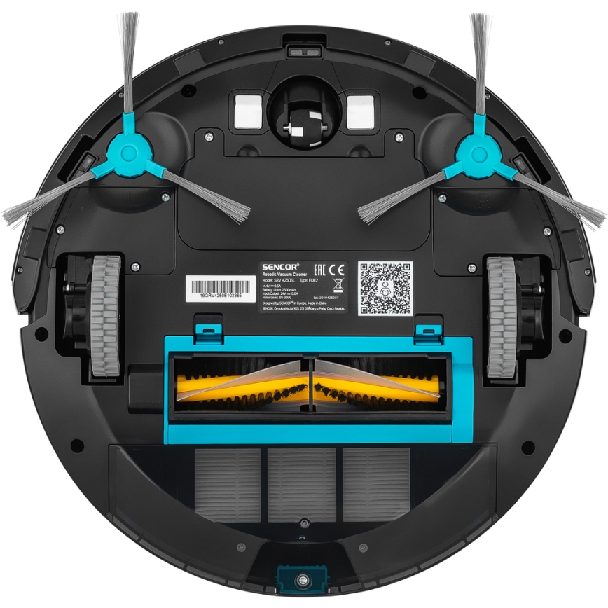 Sencor - Robotski usisivač i perač podova 2u1 25W 2600 mAh Wi-Fi crna/srebrna + daljinsko upravljanje
