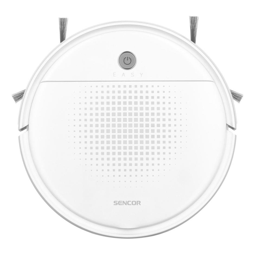Sencor - Robotski usisivač s mopom 2u1 18W/1500 mAh bijela + daljinski upravljač