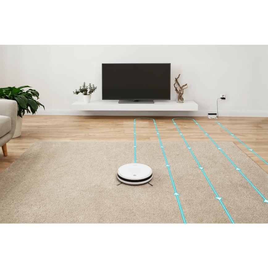 Sencor - Robotski usisivač s mopom 2u1 18W/1500 mAh bijela + daljinski upravljač