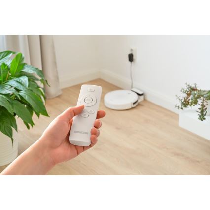 Sencor - Robotski usisivač s mopom 2u1 18W/1500 mAh bijela + daljinski upravljač