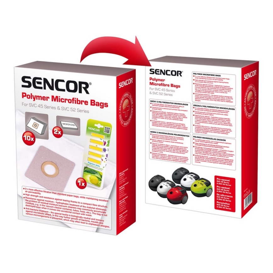 Sencor - SET 10x Vrećica + 5x miris + 2x mikrofilter za usisivač