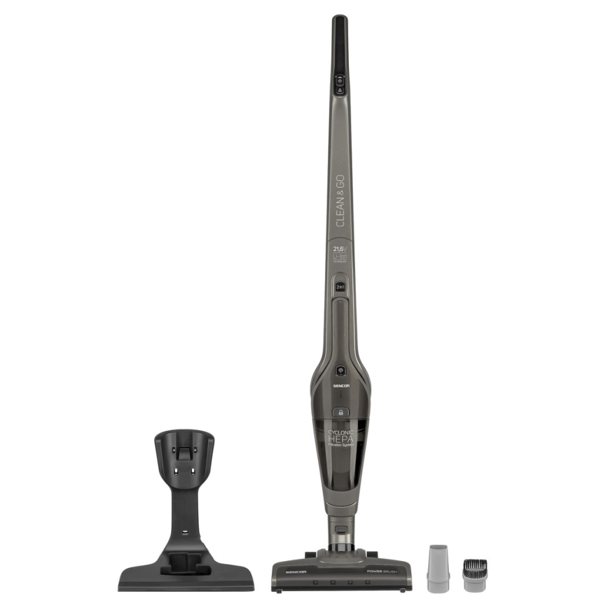 Sencor - Štapni usisivač s električnom rotirajućom četkom 2u1 110W/21,6V 2000 mAh siva