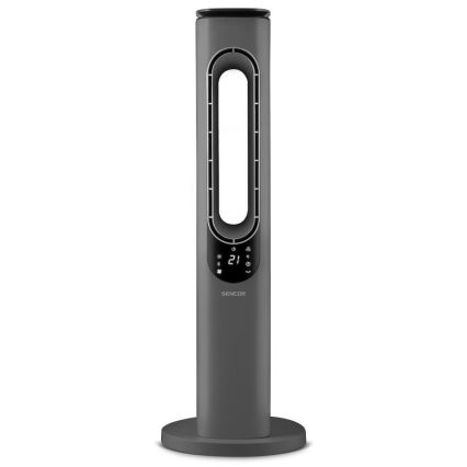 Sencor - Stupni bezlopatni ventilator s keramičkim grijačem 1200/2000W/230V antracit + daljinski upravljač