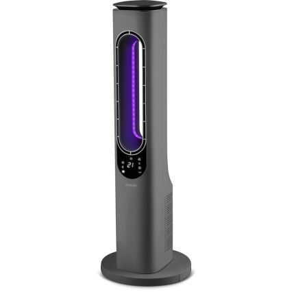 Sencor - Stupni bezlopatni ventilator s keramičkim grijačem 1200/2000W/230V antracit + daljinski upravljač